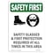 Signmission OSHA Sign, Glasses And Foot W/ Symbol, 14in X 10in Aluminum, 10" W, 14" H, Portrait OS-SF-A-1014-V-11283 - alternate 1